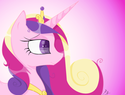 Size: 1024x780 | Tagged: safe, artist:xxthatsmytypexx, princess cadance, alicorn, pony, crown, female, horn, mare, multicolored mane, solo