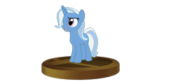 Size: 940x440 | Tagged: safe, artist:elmarcosluckydel96, derpibooru import, trixie, pony, unicorn, 3d, crossover, female, mare, mmd, simple background, solo, super smash bros., super smash bros. brawl, transparent background, trophy