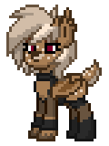 Size: 120x160 | Tagged: safe, oc, oc only, oc:cherry mocaccino, deer, original species, pony, bat deer, blouse, clothes, eyeshadow, female, makeup, pixel art, pony town, simple background, solo, sprite, stockings, thigh highs, vampire bat deer, white background