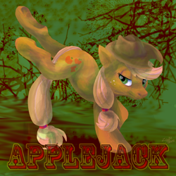 Size: 900x900 | Tagged: safe, artist:zowieblaze, applejack, earth pony, pony, bucking, female, mare, solo