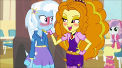 Size: 753x424 | Tagged: safe, artist:ktd1993, derpibooru import, edit, adagio dazzle, trixie, equestria girls, female, lesbian, shipping, triagio