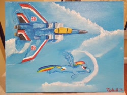 Size: 640x478 | Tagged: safe, rainbow dash, pegasus, pony, blue coat, female, mare, multicolored mane, thundercracker, transformers