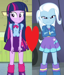 Size: 940x1100 | Tagged: safe, derpibooru import, trixie, twilight sparkle, equestria girls, female, lesbian, shipping, shipping domino, twixie