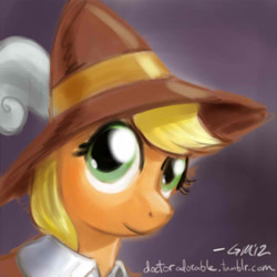 Size: 640x640 | Tagged: dead source, safe, artist:giantmosquito, applejack, smart cookie, earth pony, pony, bust, portrait, solo