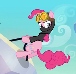 Size: 637x613 | Tagged: safe, screencap, pinkie pie, earth pony, pony, the crystal empire, spoiler:s03, pinkie spy, splinter cell, stealth suit