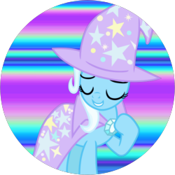 Size: 250x250 | Tagged: safe, artist:myequestria, derpibooru import, trixie, pony, unicorn, abstract background, female, mare, solo