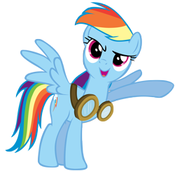 Size: 5000x4898 | Tagged: safe, artist:somepony, rainbow dash, pegasus, pony, absurd resolution, goggles, simple background, solo, transparent background, vector