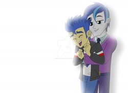 Size: 1600x1163 | Tagged: safe, artist:supermaxx92, flash sentry, shining armor, equestria girls, alumnus shining armor, couple, gay, love, male, rocker, sexy, shiningsentry, shipping