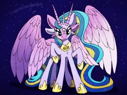 Size: 1280x960 | Tagged: safe, artist:incendiaryboobs, princess cadance, princess celestia, princess luna, twilight sparkle, twilight sparkle (alicorn), alicorn, pony, seraph, seraphicorn, alicorn tetrarchy, female, fusion, horn, mare, multiple ears, multiple eyes, multiple horns, multiple legs, multiple limbs, multiple wings, peytral, royalty, six legs, wings