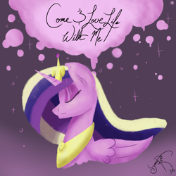 Size: 4000x4000 | Tagged: safe, artist:jorobro, princess cadance, alicorn, pony, eyes closed, female, horn, solo