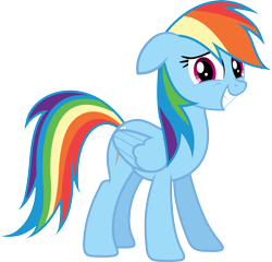 Size: 5000x4795 | Tagged: safe, artist:xpesifeindx, rainbow dash, pegasus, pony, it's about time, absurd resolution, cute, female, grin, mare, nervous, nervous grin, simple background, smiling, solo, transparent background, vector