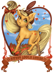 Size: 800x1131 | Tagged: safe, artist:raspbearyart, applejack, earth pony, pony, female, frame, mare, solo