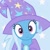 Size: 768x768 | Tagged: safe, artist:ponysource, derpibooru import, trixie, unicorn, cape, clothes, female, hat, looking at you, solo, trixie's cape, trixie's hat