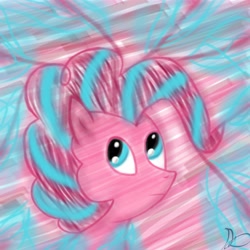 Size: 5000x5000 | Tagged: safe, pinkie pie, earth pony, pony, absurd resolution, cotton candy, electricity, food, hair dye, mane, serious face