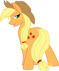 Size: 8346x9996 | Tagged: safe, artist:up1ter, applejack, earth pony, pony, absurd resolution, bedroom eyes, covering, looking back, simple background, solo, tail covering, transparent background, vector