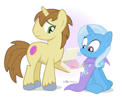 Size: 963x770 | Tagged: safe, artist:dm29, derpibooru import, donut joe, trixie, pony, unicorn, bread, crack shipping, donut, donutrix, female, food, heart, julian yeo is trying to murder us, male, mare, shipping, simple background, straight, transparent background