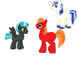 Size: 1115x936 | Tagged: safe, big macintosh, shining armor, thunderlane, earth pony, pegasus, pony, unicorn, base used, blind bag, blind bag card, toy