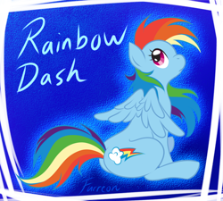 Size: 1000x900 | Tagged: safe, artist:furreon, rainbow dash, pegasus, pony, blue coat, female, mare, multicolored mane