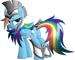 Size: 2876x2279 | Tagged: safe, artist:ratchethun, rainbow dash, pegasus, pony, armor, looking back, simple background, solo, transparent background