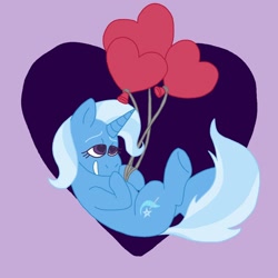 Size: 1024x1024 | Tagged: safe, artist:usagi-kinnie, derpibooru import, trixie, pony, unicorn, female, heart, heart eyes, mare, smiling, solo, wingding eyes