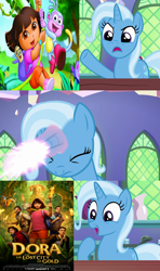 Size: 640x1080 | Tagged: safe, artist:mega-poneo, derpibooru import, trixie, all bottled up, dora and the lost city of gold, dora the explorer, meme, trixie fixing meme