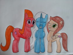 Size: 1024x768 | Tagged: safe, artist:thecybernote01, derpibooru import, trixie, pony, unicorn, candace flynn, christine byrd, crossover, disney, female, kim possible, latin american, leyla rangel, mare, phineas and ferb, ponified, spanish, traditional art