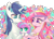 Size: 880x630 | Tagged: safe, artist:phyllismi, princess cadance, princess flurry heart, shining armor, alicorn, pony, unicorn, spoiler:s06, blushing, family, smiling