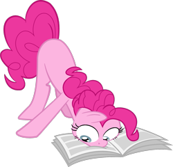 Size: 1293x1243 | Tagged: safe, artist:arceus55, pinkie pie, earth pony, pony, female, mare, newspaper, pink coat, pink mane, reading