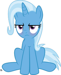 Size: 1440x1745 | Tagged: safe, artist:anime-equestria, derpibooru import, trixie, cat, unicorn, blushing, cute, diatrixes, female, grumpy, grumpy cat, mare, simple background, sitting, solo, transparent background, vector