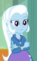 Size: 258x426 | Tagged: safe, derpibooru import, screencap, trixie, a little birdie told me, better together, equestria girls, cropped, solo