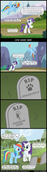 Size: 1500x5420 | Tagged: safe, artist:adamlhumphreys, rainbow dash, rarity, pegasus, pony, unicorn, comic, female, gravestone, imminent death, imminent murder, implied death, mare