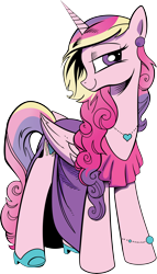 Size: 4000x7005 | Tagged: safe, artist:andypriceart, artist:irisiter, princess cadance, alicorn, pony, spoiler:comic, spoiler:comic12, absurd resolution, clothes, dress, simple background, smiling, solo, transparent background, vector