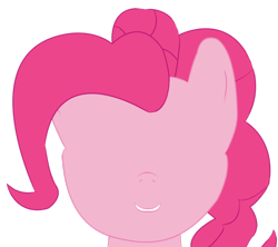 Size: 900x800 | Tagged: safe, pinkie pie, earth pony, pony, female, mare, no eyes, pink coat, pink mane, simple background, solo, transparent background