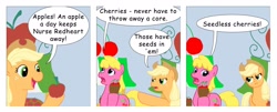 Size: 2583x1047 | Tagged: safe, artist:t-brony, applejack, cherry berry, earth pony, pony, comic:friendship is tragic, comic