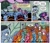 Size: 1333x1143 | Tagged: safe, artist:brendahickey, derpibooru import, idw, lyra heartstrings, spike, trixie, twilight sparkle, twinkleshine, dragon, pony, unicorn, spoiler:comic, spoiler:comic40, :c, crying, female, filly, fuu hououji, hikaru shidou, magic knight rayearth, mare, professor inkwell, shining lights, umi ryuuzaki, wut face