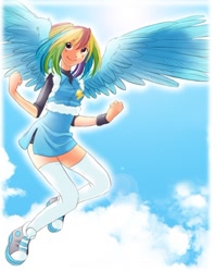 Size: 588x743 | Tagged: safe, artist:zoe-productions, rainbow dash, converse, humanized, shoes, winged humanization