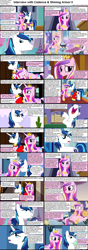 Size: 1282x3661 | Tagged: safe, princess cadance, shining armor, alicorn, crystal pony, pony, unicorn, comic:celestia's servant interview, ant farm, caption, comic, crystal empire, cs captions, female, interview, male, mare, shiningcadance, shipping, stallion, straight