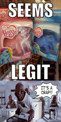 Size: 500x991 | Tagged: safe, rainbow dash, rainbow dash (g3), elephant, pegasus, pony, g3, admiral ackbar, bootleg, fake, image macro, it's a trap, my lovely horse