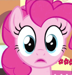 Size: 300x317 | Tagged: safe, screencap, pinkie pie, earth pony, pony, mmmystery on the friendship express, animated, cropped