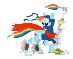 Size: 1515x1232 | Tagged: safe, artist:nun2artzy, rainbow dash, pegasus, pony, ninja, simple background, solo, sword, transparent background