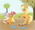 Size: 1000x855 | Tagged: safe, artist:poniker, apple bloom, applejack, scootaloo, sweetie belle, earth pony, pony, bandaid, crying, cutie mark crusaders, scootalove, scooter