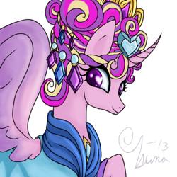 Size: 500x500 | Tagged: safe, artist:edlynette, princess cadance, alicorn, pony, ceremonial headdress, female, horn, solo