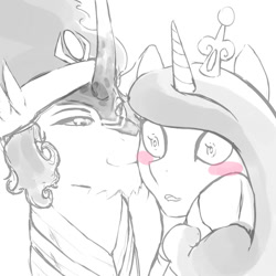 Size: 1000x1000 | Tagged: safe, artist:eskerra, king sombra, princess cadance, alicorn, pony, unicorn, kissing, shipping, somdance