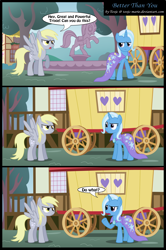 Size: 1672x2516 | Tagged: safe, artist:toxic-mario, derpibooru import, edit, derpy hooves, trixie, pegasus, pony, comic, cropped, derp, female, mare