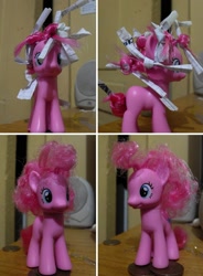 Size: 1118x1519 | Tagged: safe, pinkie pie, brushable, hair styling, irl, photo, styled hair, toy
