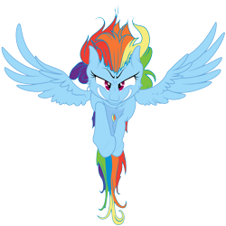 Size: 8000x8000 | Tagged: safe, artist:xenon, artist:yanoda, rainbow dash, pegasus, pony, absurd resolution, flying, simple background, solo, transparent background, vector