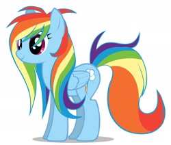 Size: 2656x2250 | Tagged: safe, artist:mixermike622, rainbow dash, pegasus, pony, alternate hairstyle, simple background, vector, white background