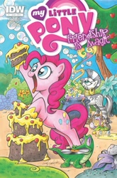 Size: 674x1023 | Tagged: safe, artist:andypriceart, idw, gummy, pinkie pie, zecora, earth pony, pony, zebra, comic, cover, idw advertisement, official, official comic