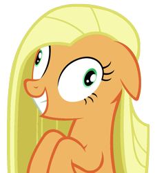 Size: 955x1063 | Tagged: safe, applejack, earth pony, pony, blonde mane, female, mare, orange coat, pinkamena diane pie, recolor, solo