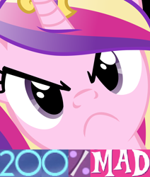 Size: 1024x1210 | Tagged: safe, princess cadance, alicorn, pony, 200% mad, >:c, angry, close-up, crossing the memes, expand dong, exploitable meme, frown, glare, hi anon, image macro, looking at you, meme, memeception, metal gear, metal gear rising, reaction image, solo